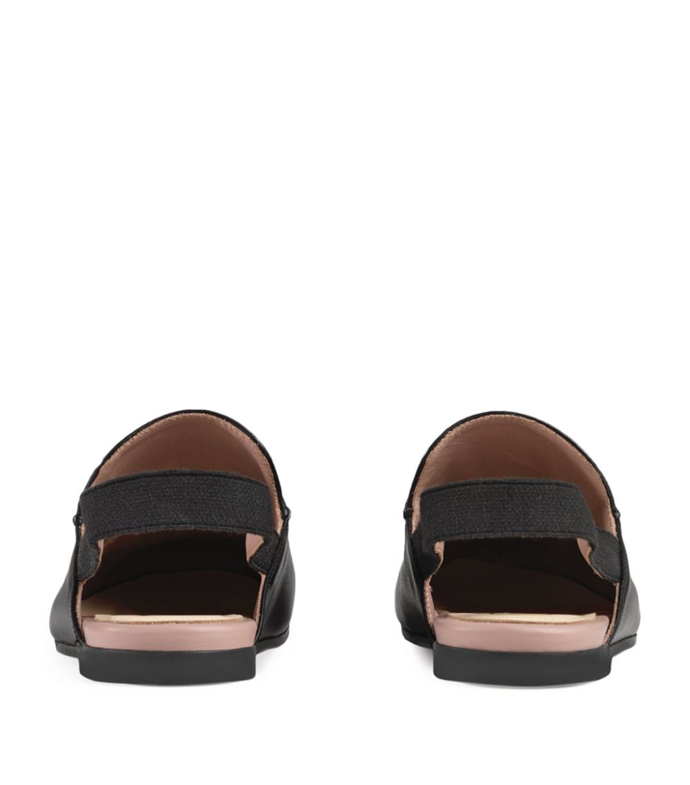 Gucci Gucci Kids Leather Horsebit Mules