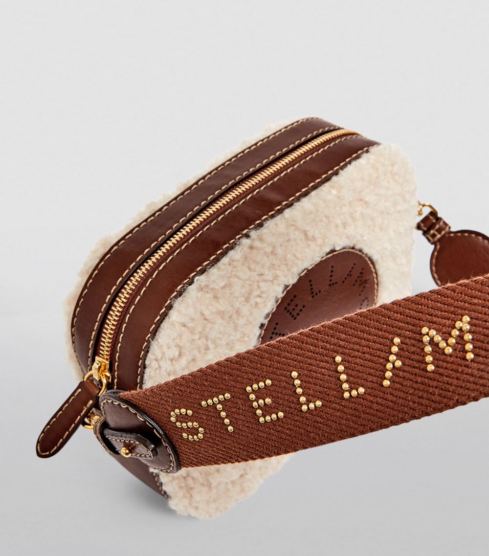 Stella McCartney Stella McCartney Mini Faux Shearling Stella Logo Cross-Body Bag