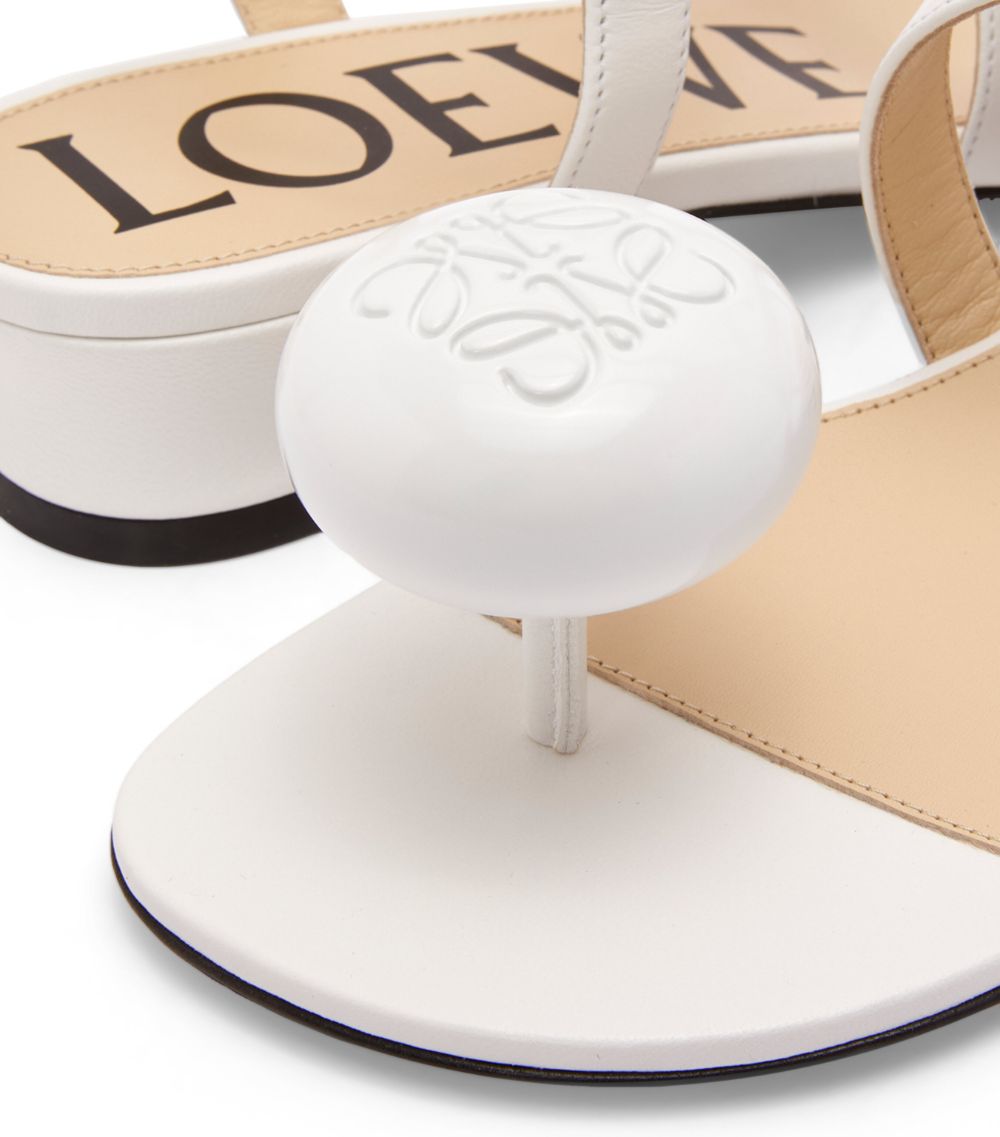 Loewe Loewe X Paula'S Ibiza Leather Calle Pebble Heeled Sandals 25