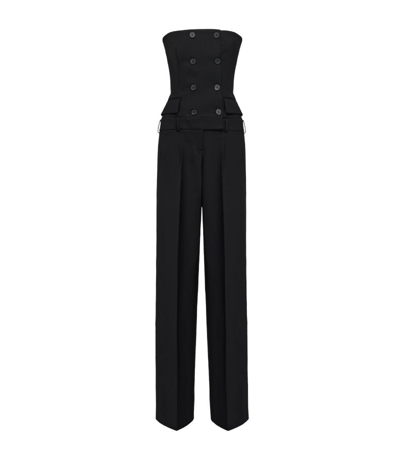 Alexander McQueen Alexander Mcqueen Strapless Tuxedo Jumpsuit