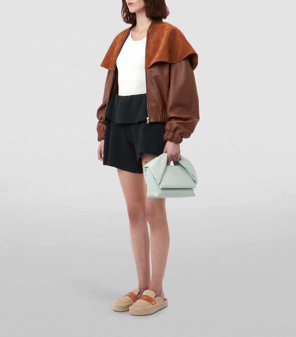 Jw Anderson Jw Anderson Oversized-Collar Leather Bomber Jacket