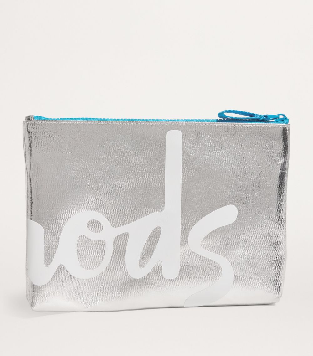 Harrods Harrods Medium Metallic Logo Pouch