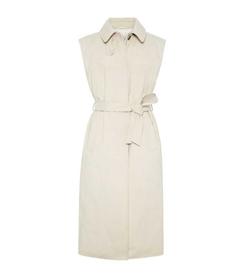 Brunello Cucinelli Brunello Cucinelli Techno Canvas Sleeveless Trench Coat With Down Quilting