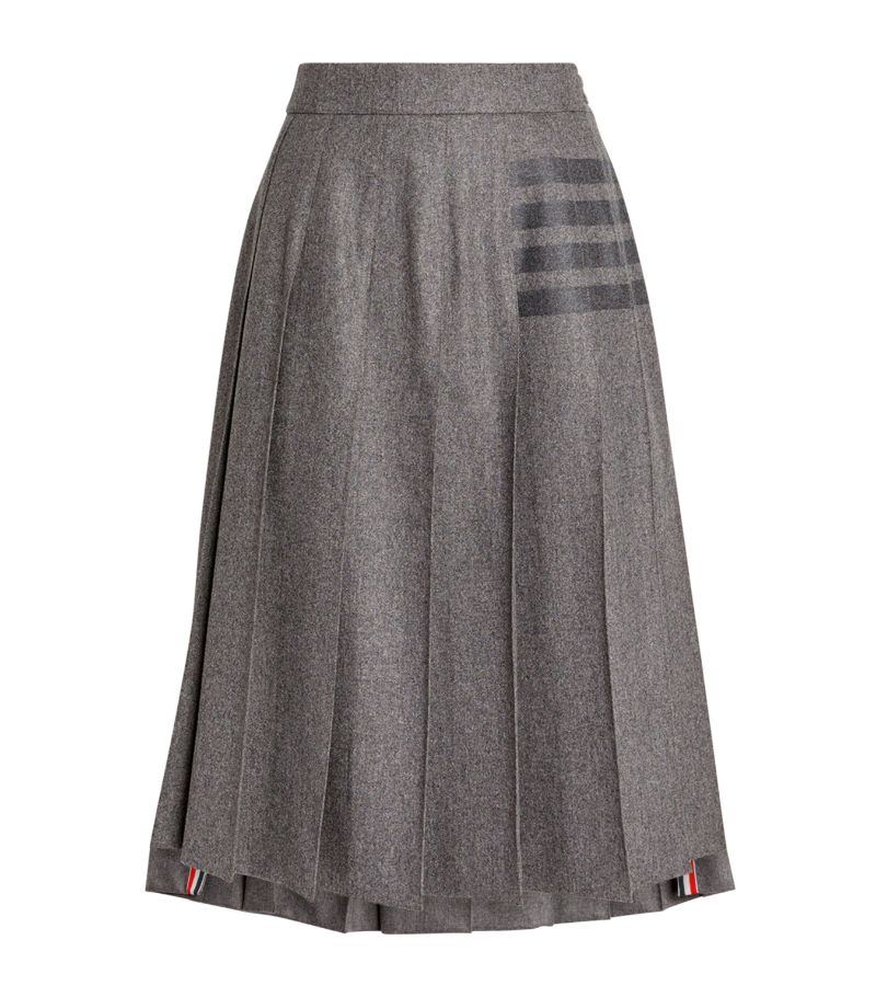 Thom Browne Thom Browne 4-Bar Pleated Midi Skirt