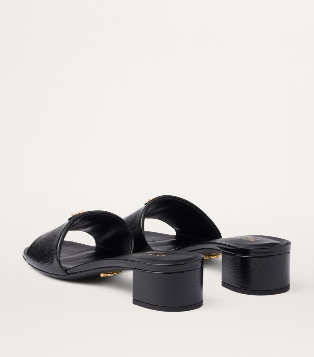 Prada Prada Saffiano Leather Slides 35