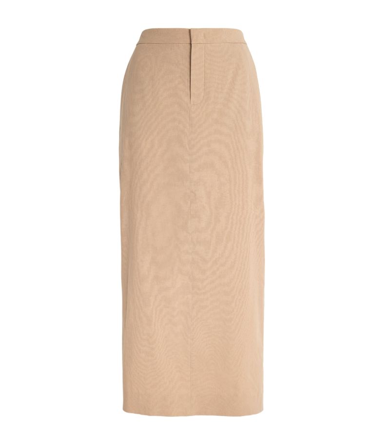 Vince Vince Linen-Blend Midi Skirt