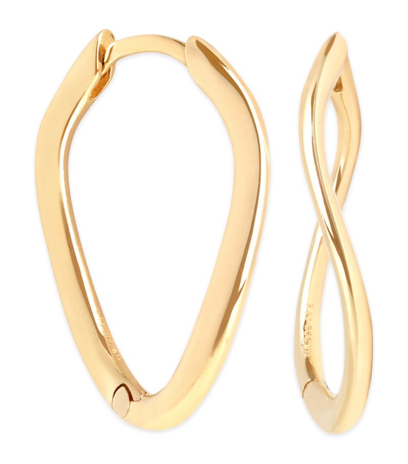  Astrid & Miyu Yellow Gold Infinity Hoop Earrings