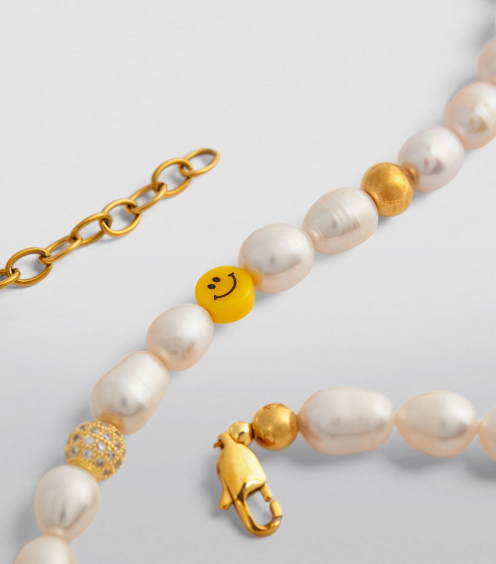 Nialaya Jewelry Nialaya Jewelry Pearl Smiley Face Beaded Necklace