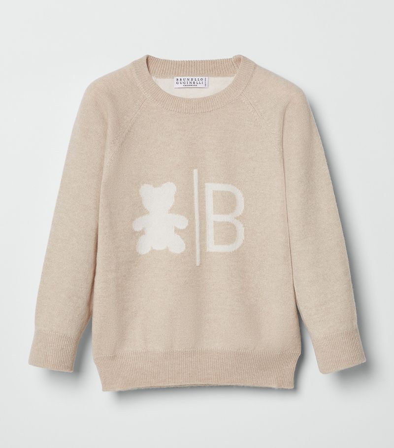 Brunello Cucinelli Kids Brunello Cucinelli Kids Cashmere Bernie Bear Sweater (4-12 Years)