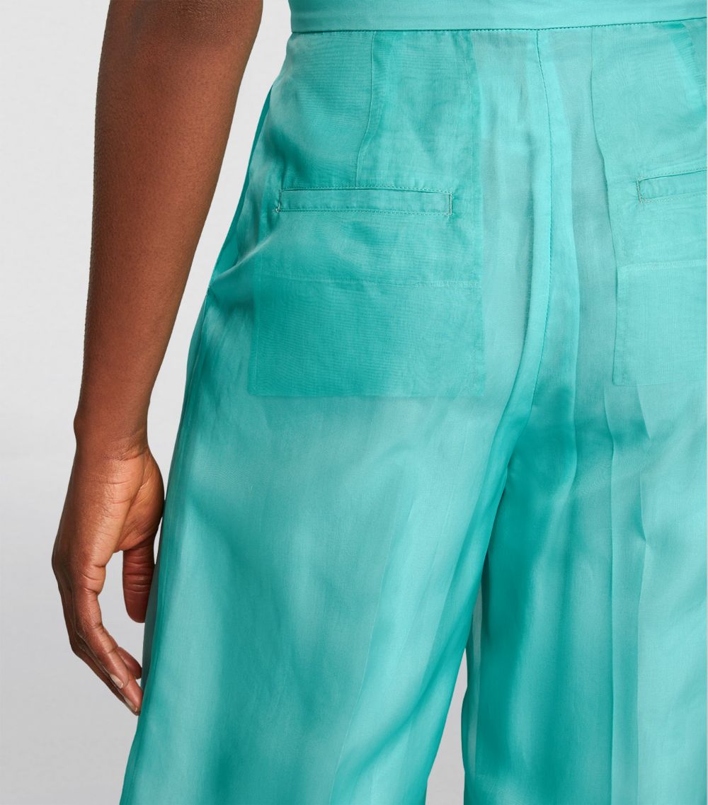 Max Mara Max Mara Silk Organza Wide-Leg Trousers