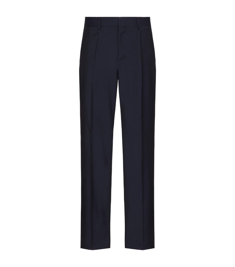 Valentino Valentino Wool-Mohair Drawstring Straight Trousers