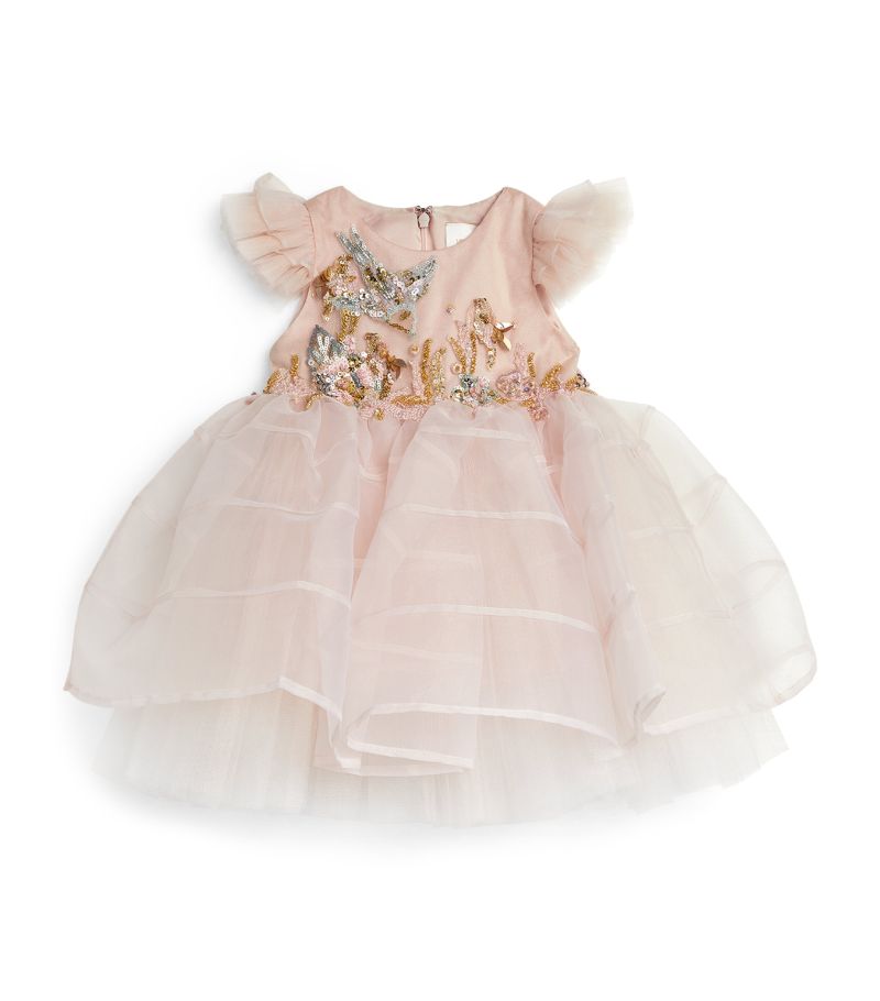 Mischka Aoki Kids Mischka Aoki Kids Tulle Beaded Dress (12-36 Months)