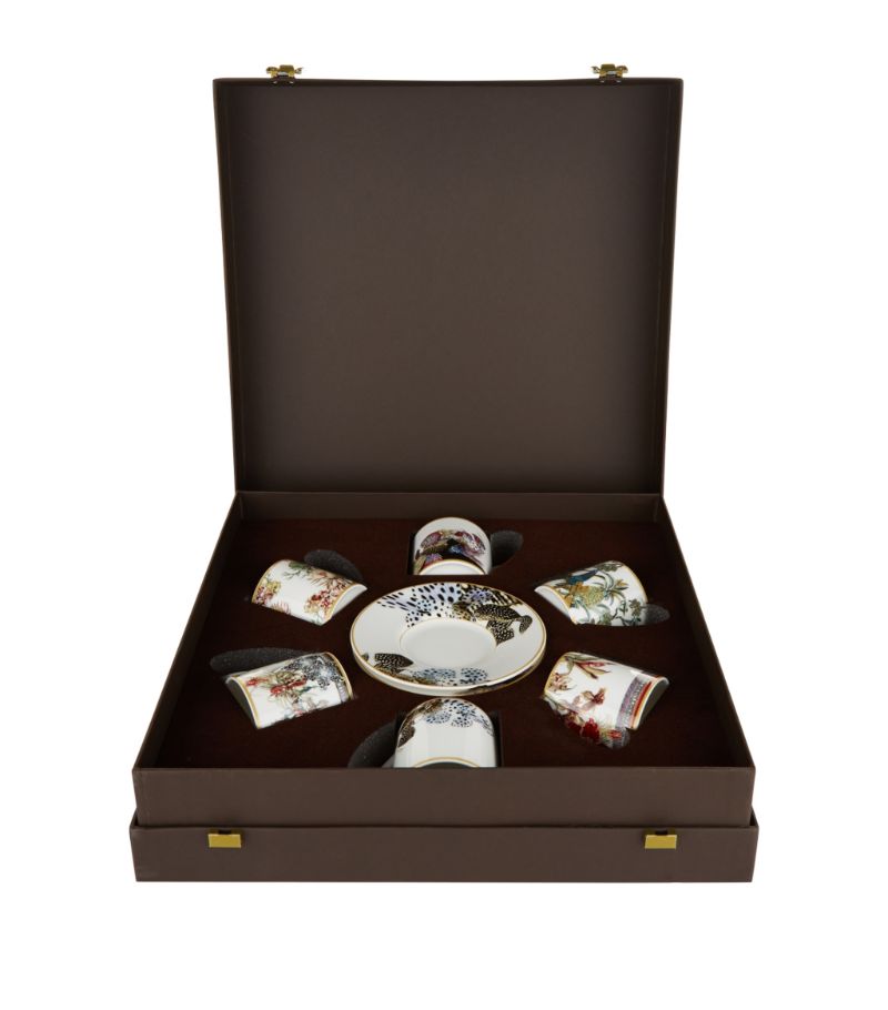 Roberto Cavalli Home Roberto Cavalli Home Flower Print Teacup And Saucers (Set of 6)