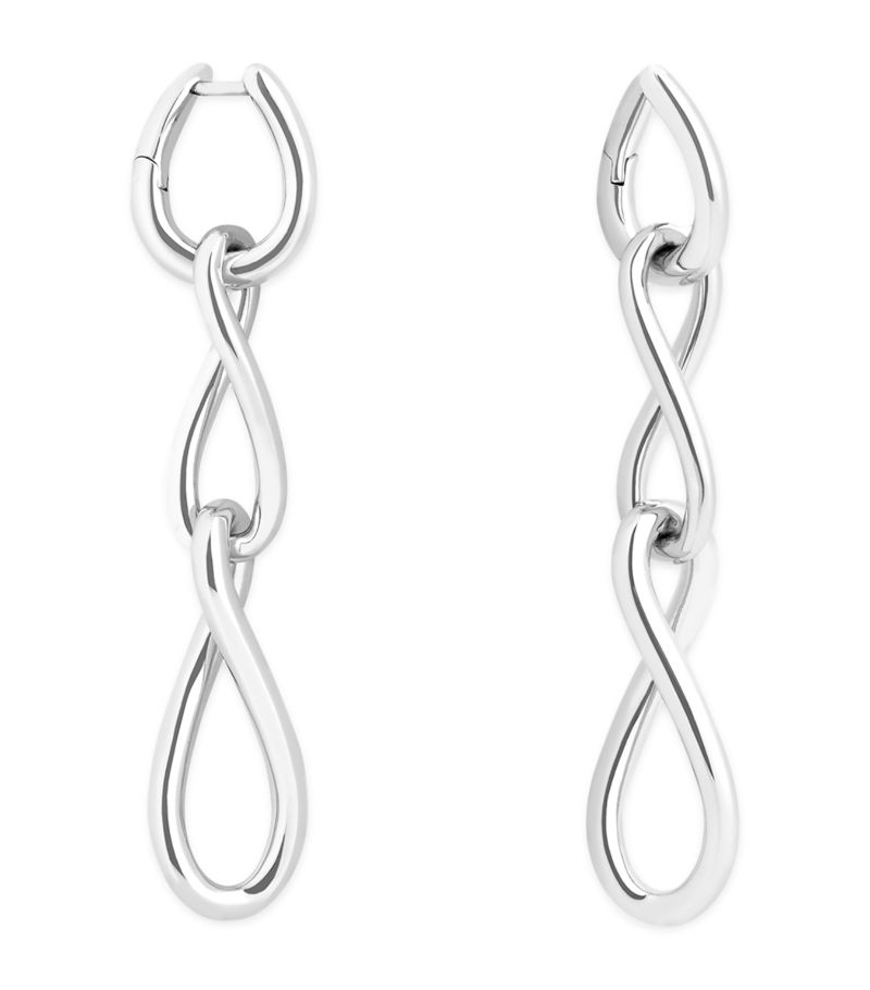  Astrid & Miyu Rhodium-Plated Silver Infinite Drop Earrings