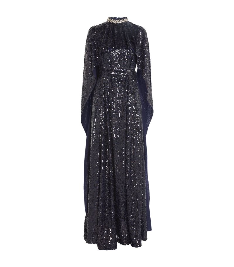 Erdem Erdem Sequinned Cape Gown