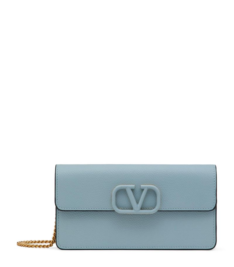 VALENTINO GARAVANI Valentino Garavani Calf Leather Vlogo Chain Wallet