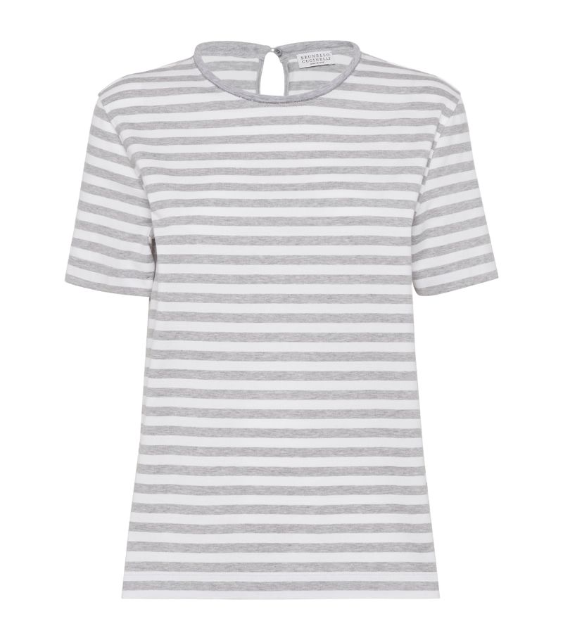 Brunello Cucinelli Brunello Cucinelli Cotton Striped Monili T-Shirt