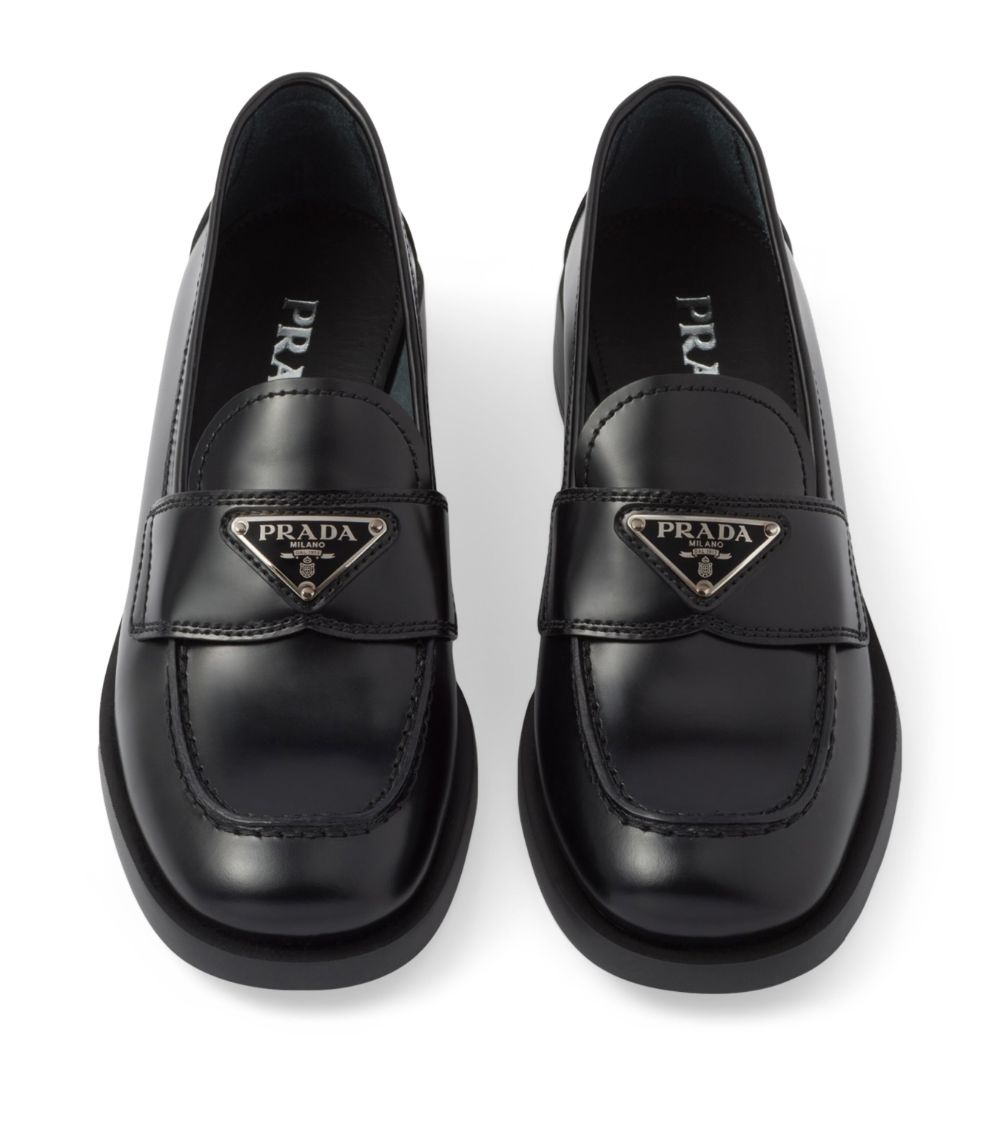 Prada Prada Brushed Leather Loafers