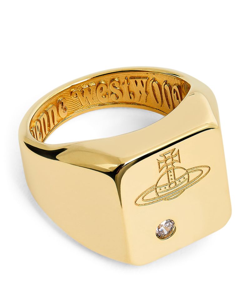 Vivienne Westwood Vivienne Westwood Sterling Silver and Crystal Carlo Orb Signet Ring