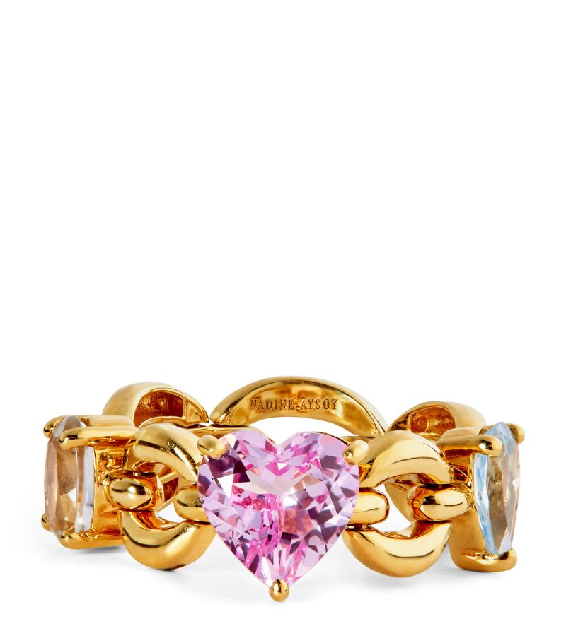 Nadine Aysoy Nadine Aysoy Yellow Gold And Pink Sapphire Catena Ring