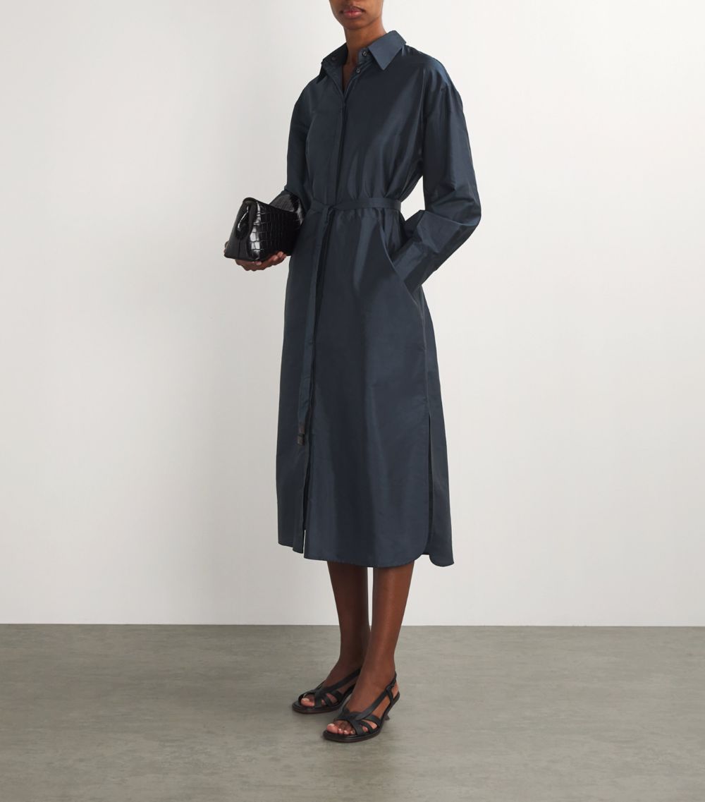 Max Mara Max Mara Silk Belted Shirt Midi Dress