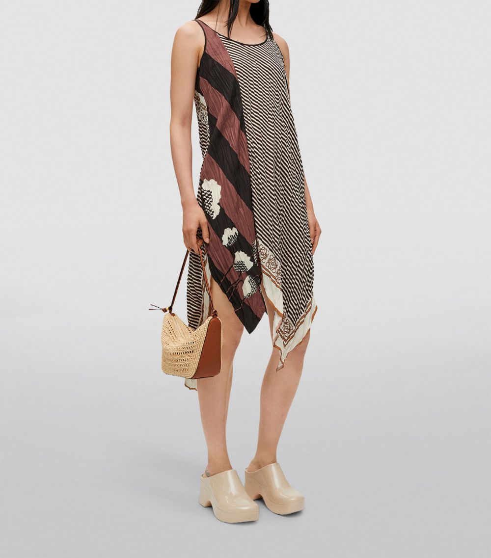 Loewe Loewe X Paula'S Ibiza Striped Asymmetric Mini Dress