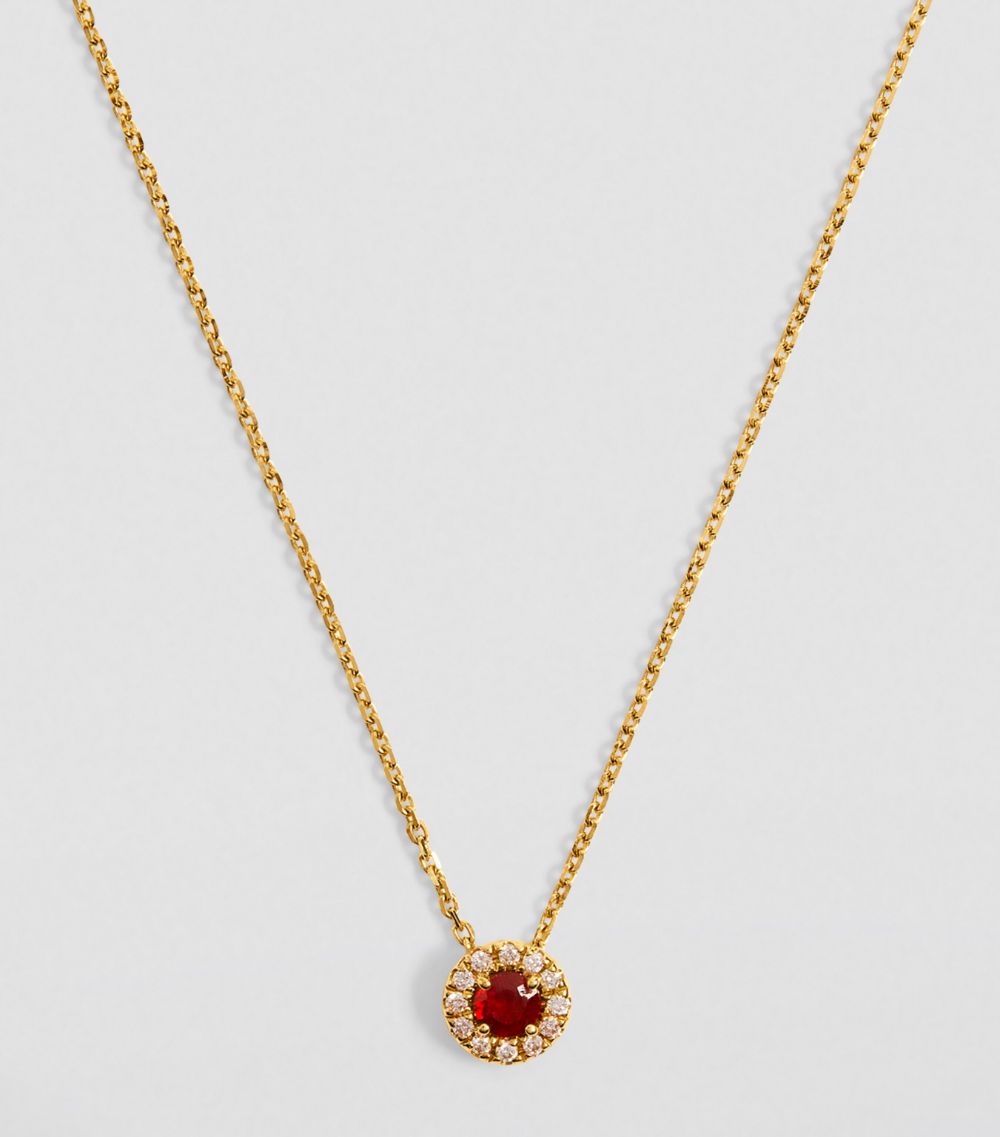 Suzanne Kalan Suzanne Kalan Mini Yellow Gold, Diamond And Ruby Classic Pendant Necklace