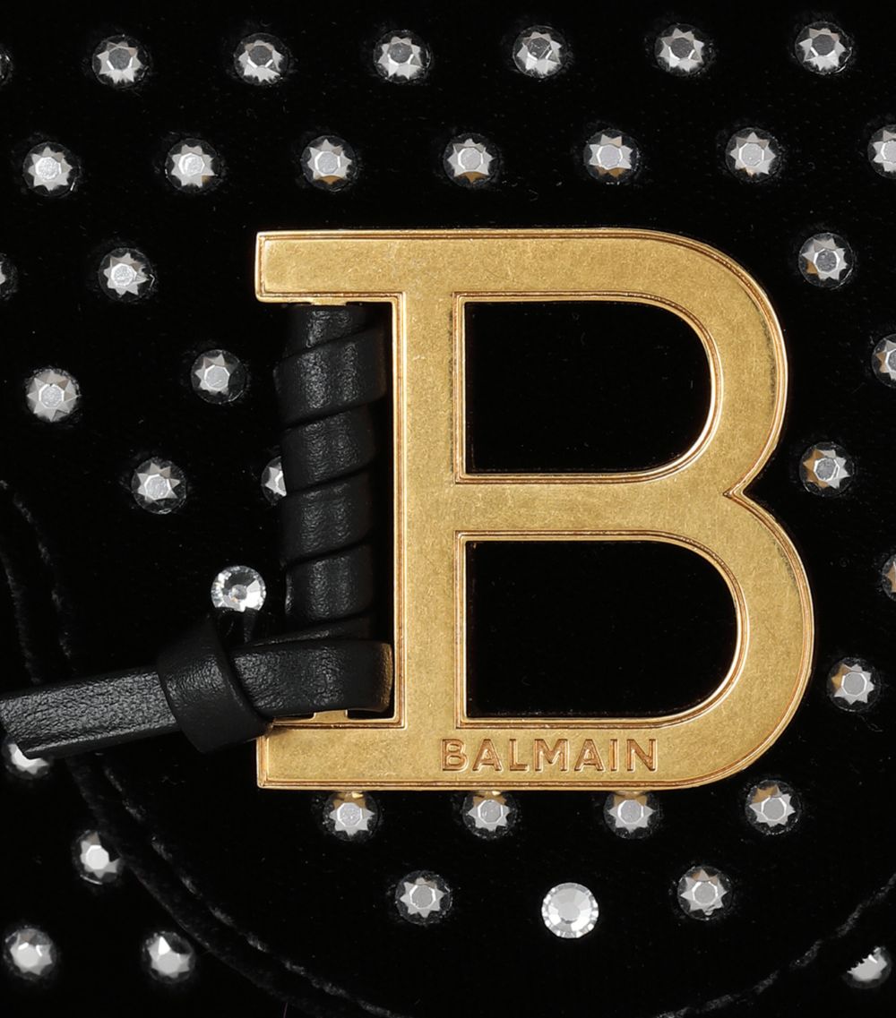 Balmain Balmain Mini Velvet Embellished B-Buzz Cross-Body Bag