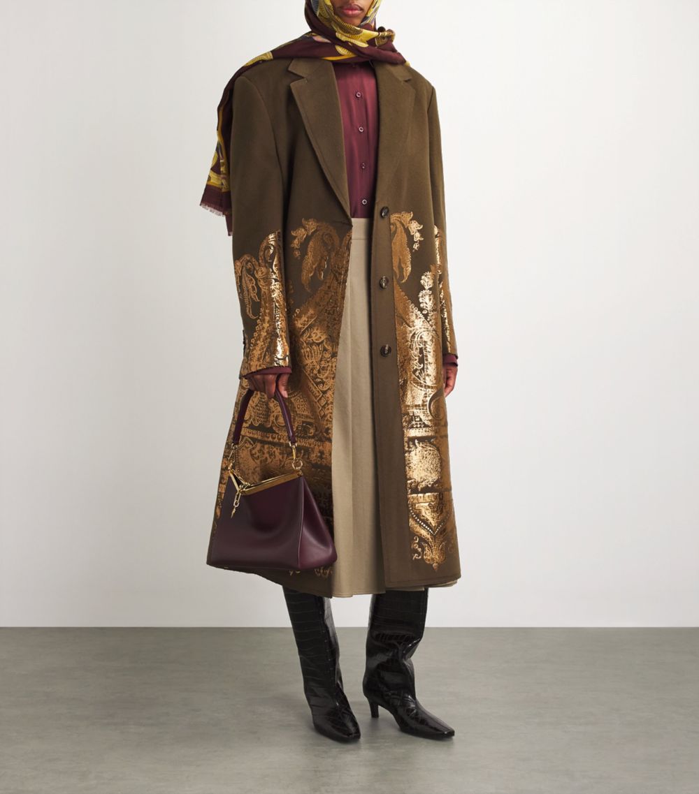 Etro Etro Wool-Cashmere Gold Print Coat