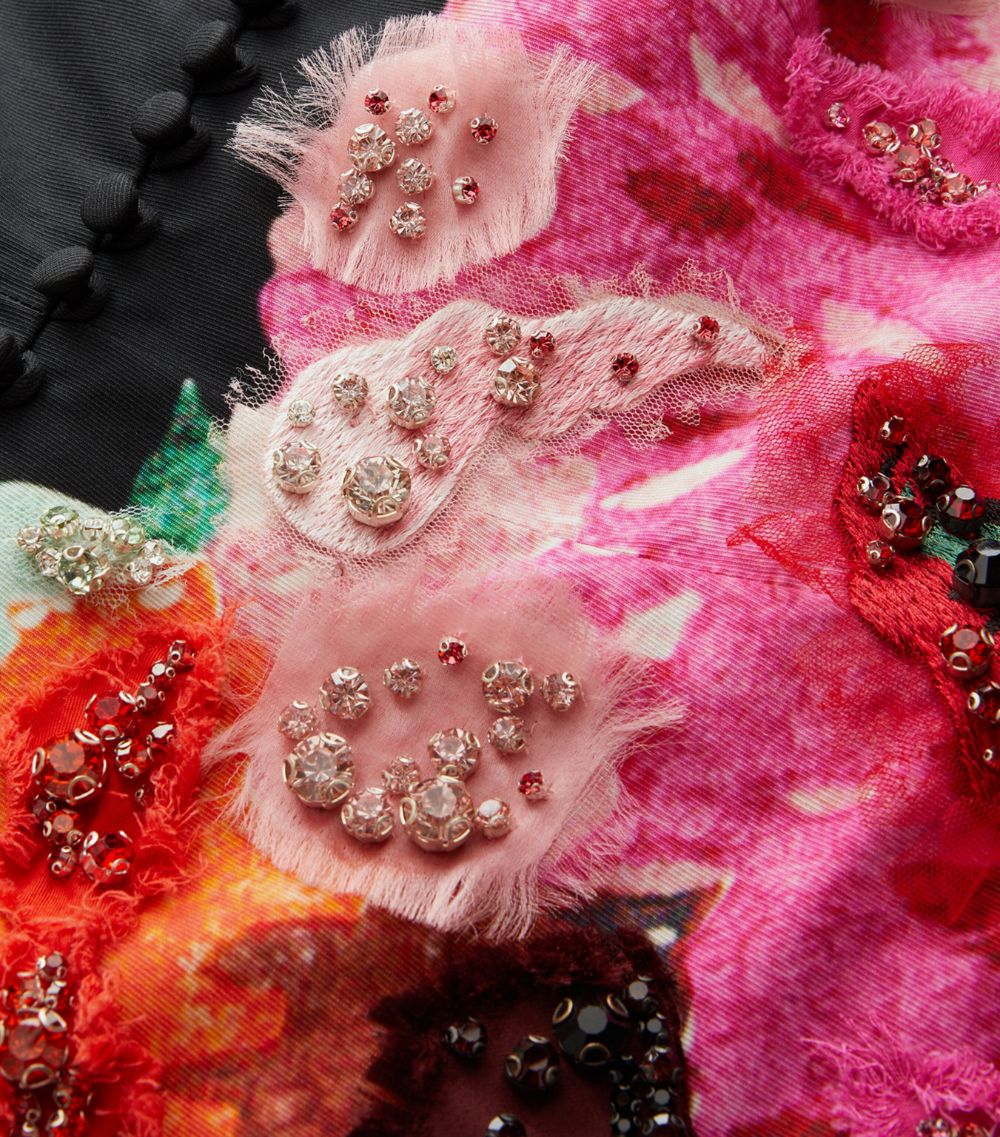 Erdem Erdem Strapless Floral Print Midi Dress