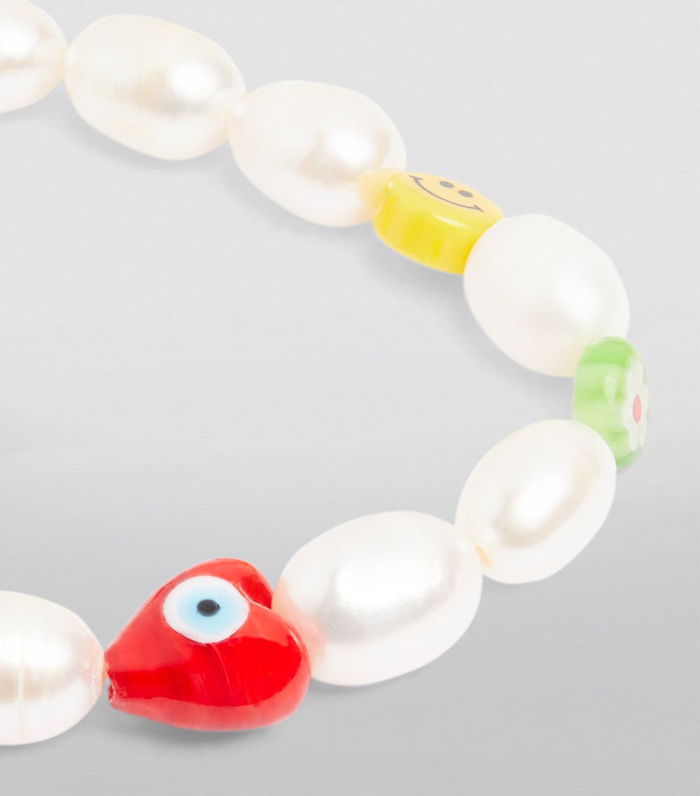 Nialaya Jewelry Nialaya Jewelry Pearl Smiley Face Beaded Bracelet