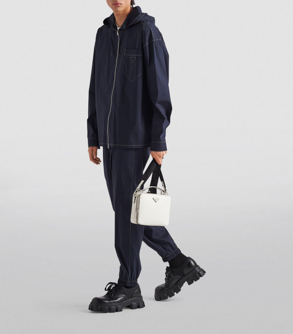 Prada Prada Contrast-Stitch Hooded Jacket