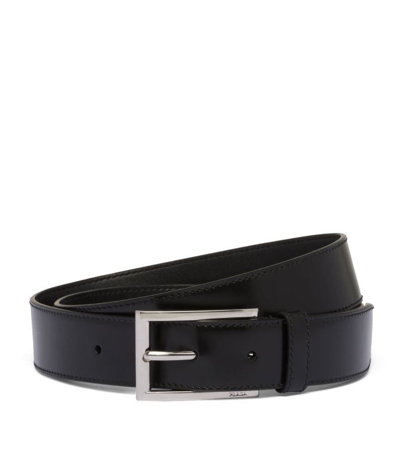 Prada Prada Leather Square-Buckle Belt