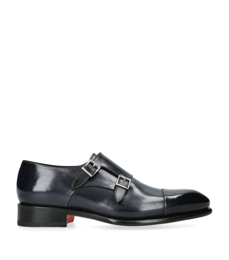 Santoni Santoni Leather Carter Monk Shoes