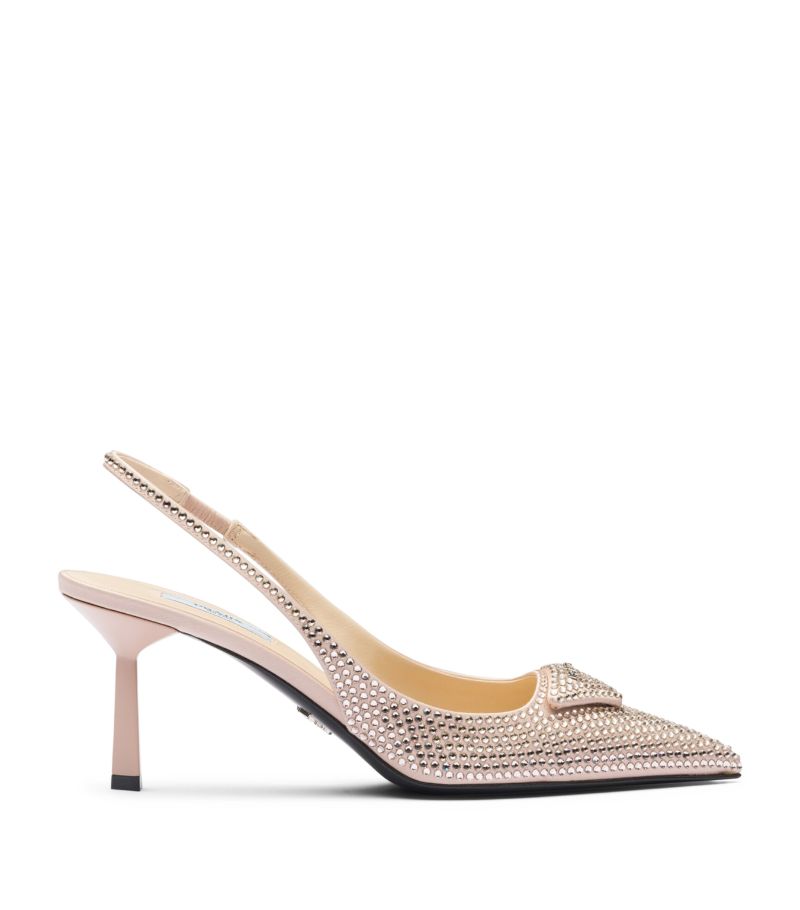 Prada Prada Crystal-Embellished Slingback Pumps 75