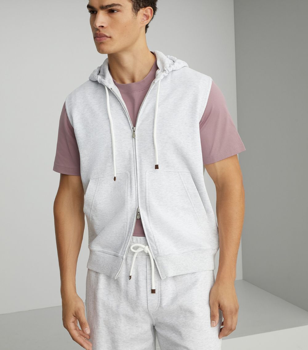 Brunello Cucinelli Brunello Cucinelli Cotton-Blend Hooded Gilet