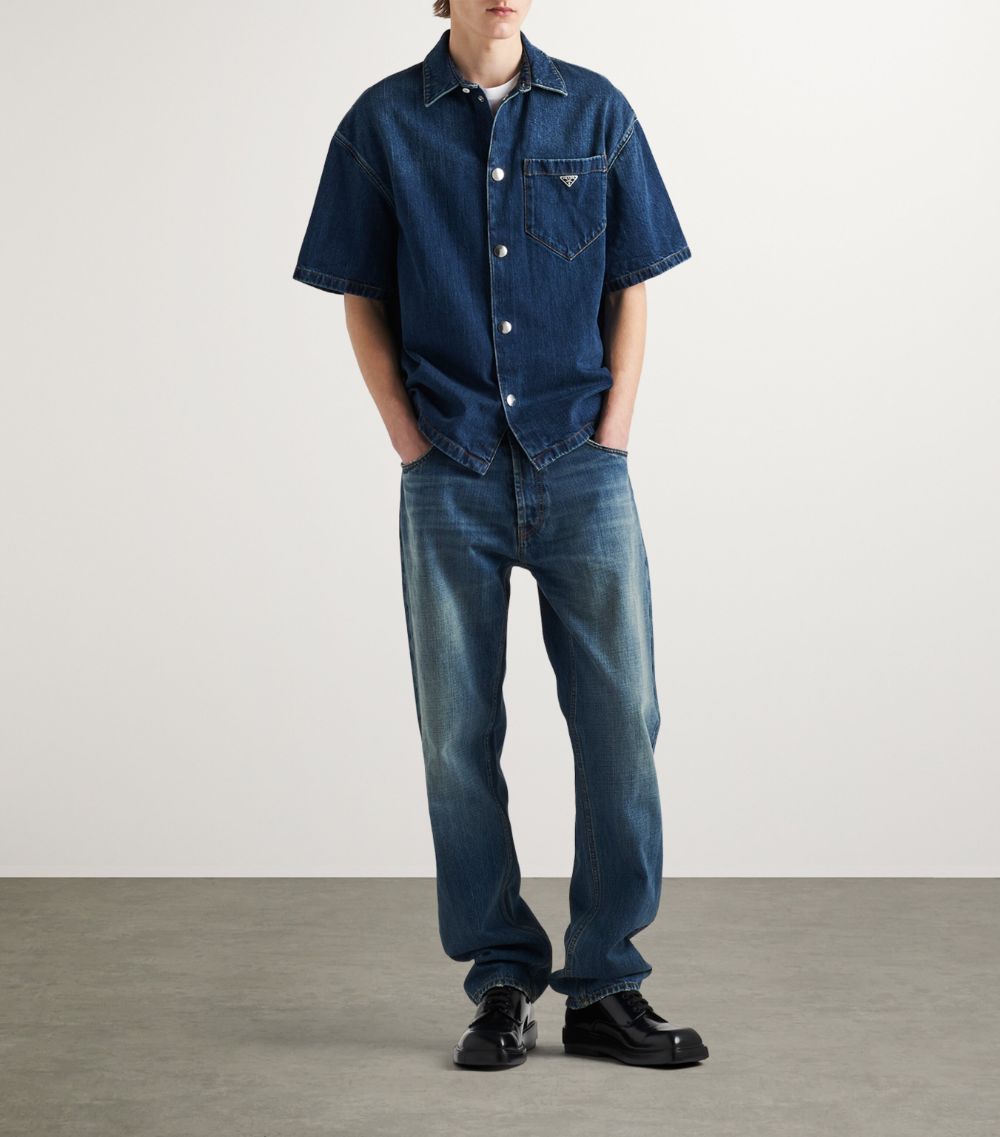 Prada Prada Dark-Wash Denim Shirt