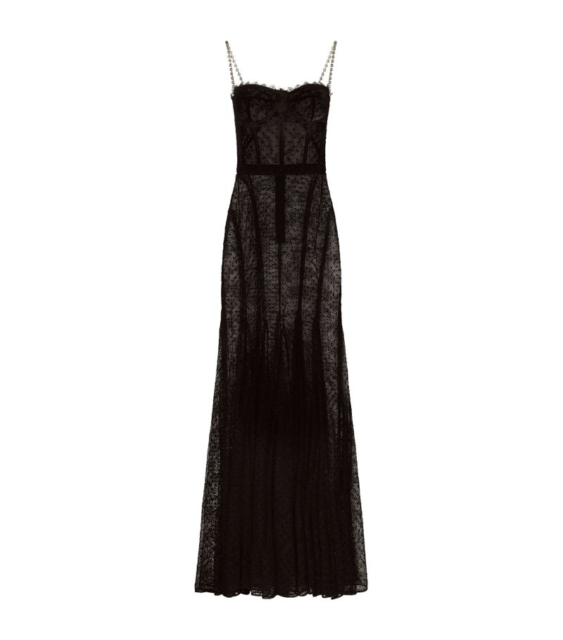 Dolce & Gabbana Dolce & Gabbana Tulle Flocked Maxi Dress