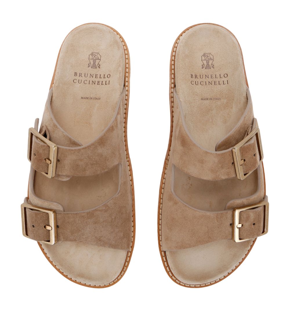 Brunello Cucinelli Brunello Cucinelli Suede Double-Strap Sandals