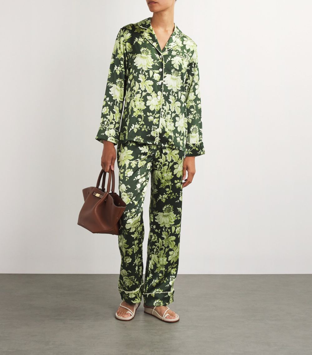 Olivia Von Halle Olivia Von Halle Silk Lila Ares Floral Pyjama Set