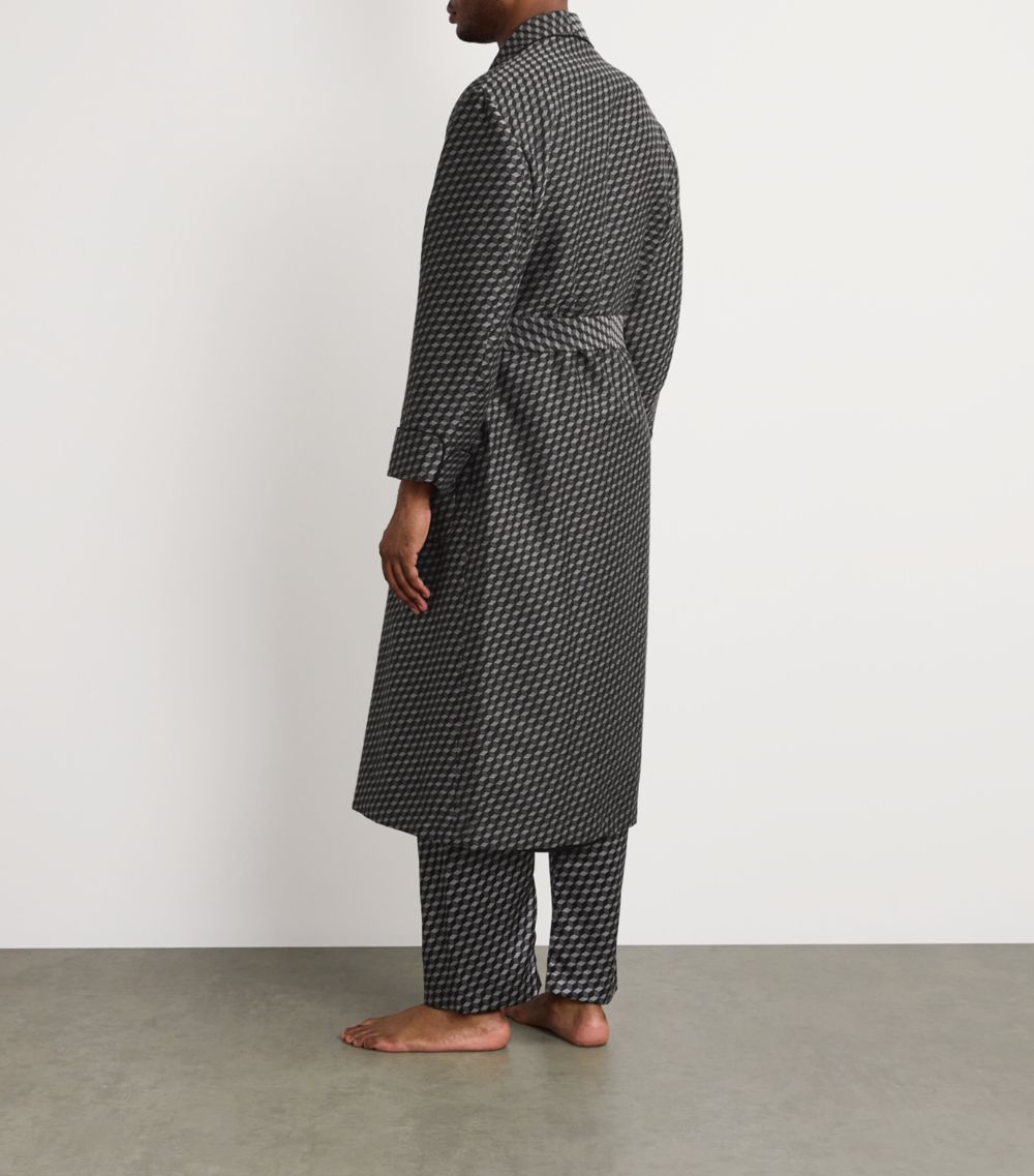  Daniel Hanson Wool-Blend Geometric Print Dressing Gown