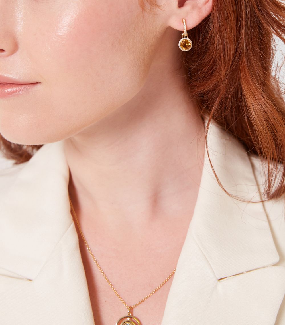 Kiki Mcdonough Kiki McDonough Mini Yellow Gold, Diamond and Citrine Grace Detachable Earrings