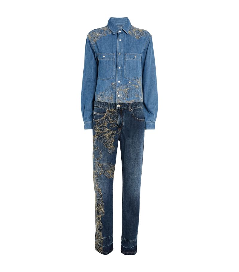 Isabel Marant Isabel Marant Embroidered Denim Jumpsuit