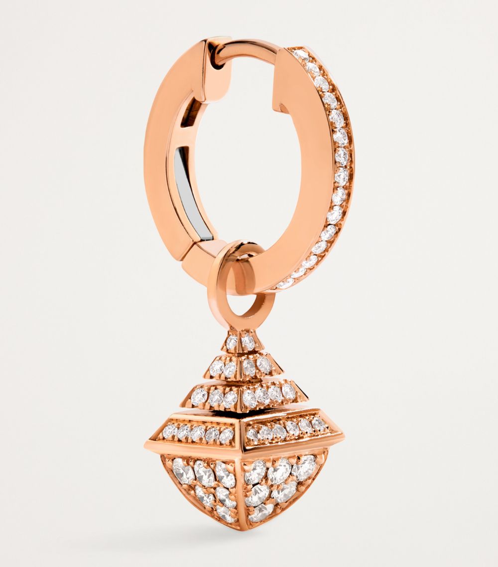  Marli New York Mini Rose Gold And Diamond Cleo Rev Drop Earrings