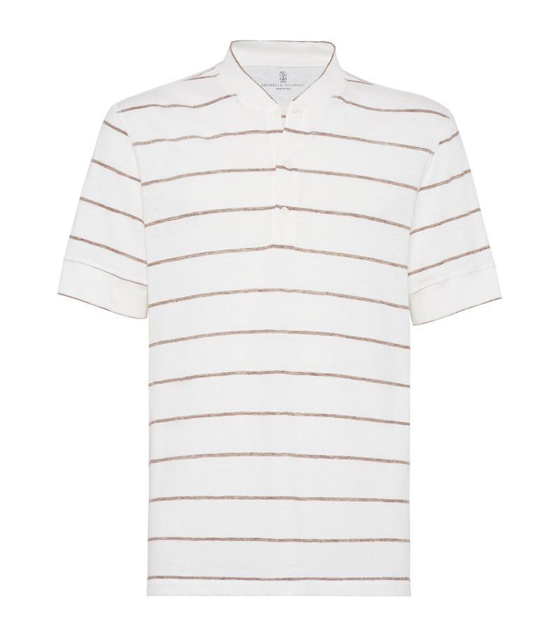 Brunello Cucinelli Brunello Cucinelli Linen-Cotton Collarless Polo Shirt