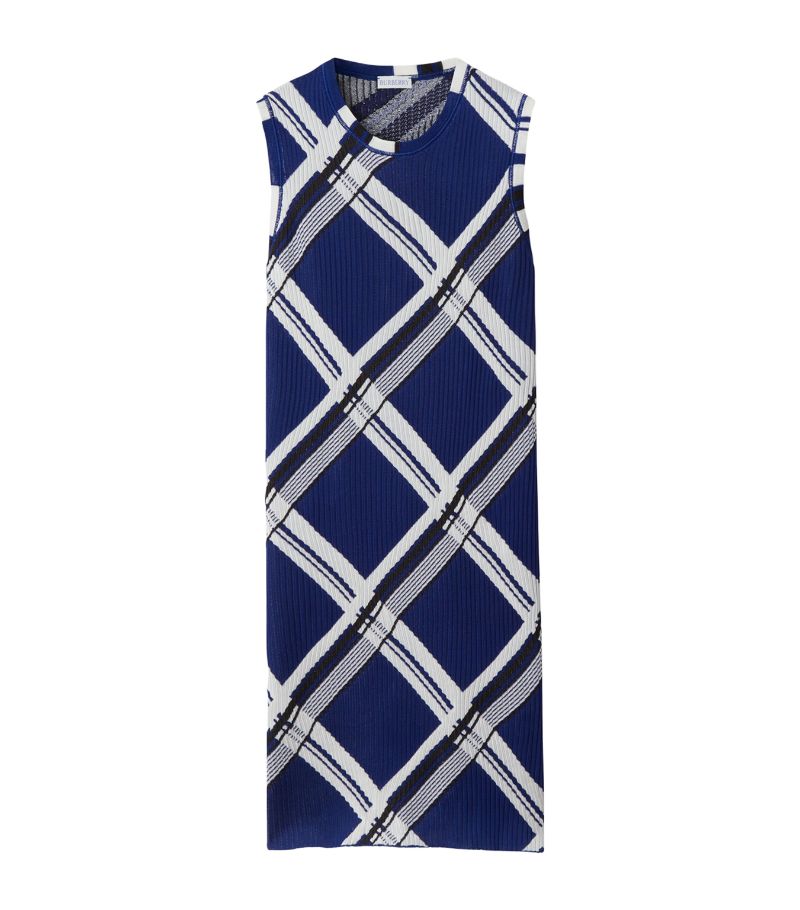 Burberry Burberry Silk Check Midi Dress