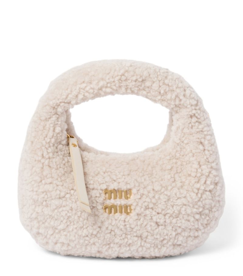 Miu Miu Miu Miu Mini Shearling Wander Top-Handle Bag