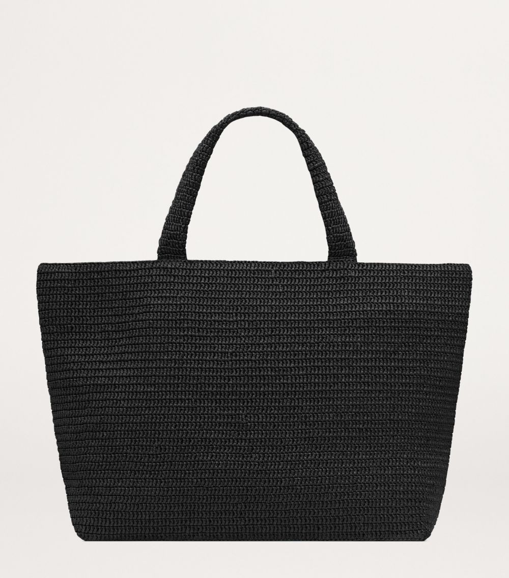 Saint Laurent Saint Laurent Raffia Logo Tote Bag