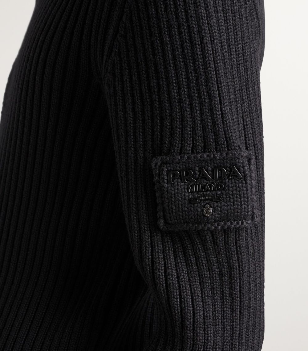 Prada Prada Wool Zip-Up Cardigan