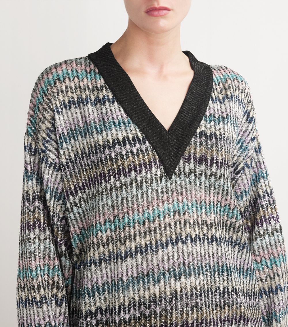 Missoni Missoni Chevron Sequinned Sweater